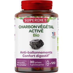 Superdiet Carbone Vegetale Attivo Bio 120 capsule