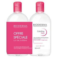 Bioderma Crealine Acqua Micellare Struccante H2O Senza profumo 2x500ml
