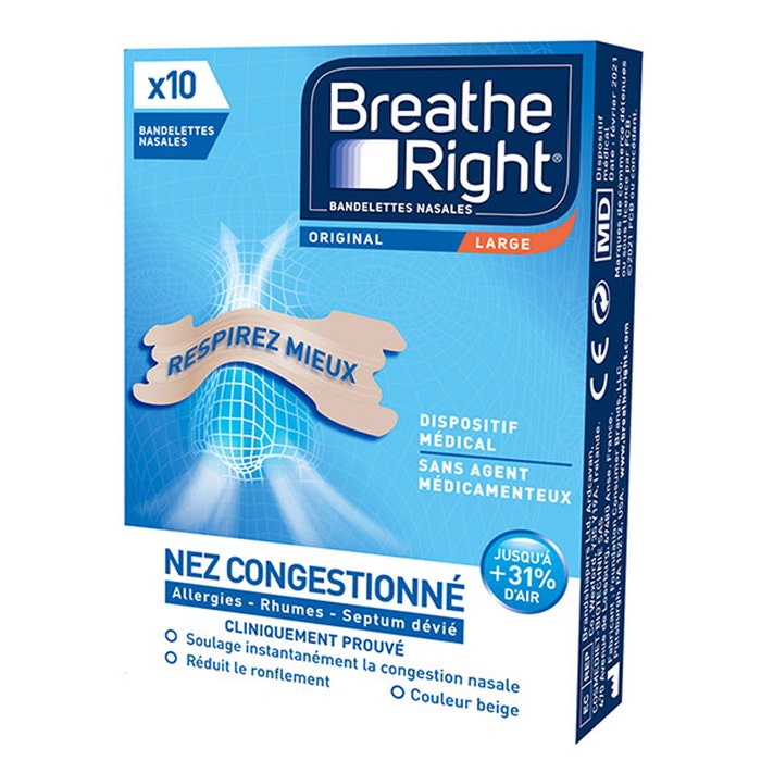 Strisce nasali Original grandi x10 Breathe Right