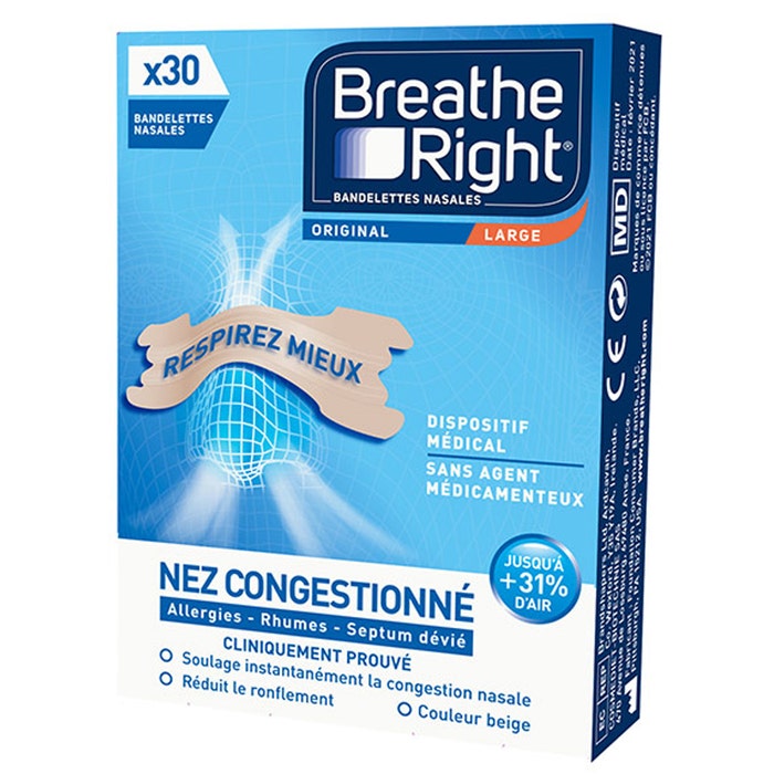 Strisce nasali grandi Original X30 Breathe Right