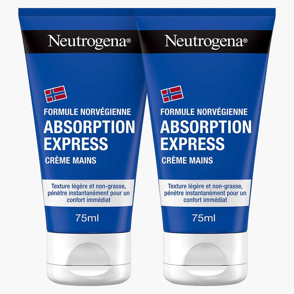Neutrogena Assorbimento Express Crema mani ad assorbimento rapido Texture leggera e non grassa 2x75ml