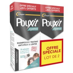 Pouxit Shampoo trattante pidocchi e lendini + Pettine incluso 2x250ml