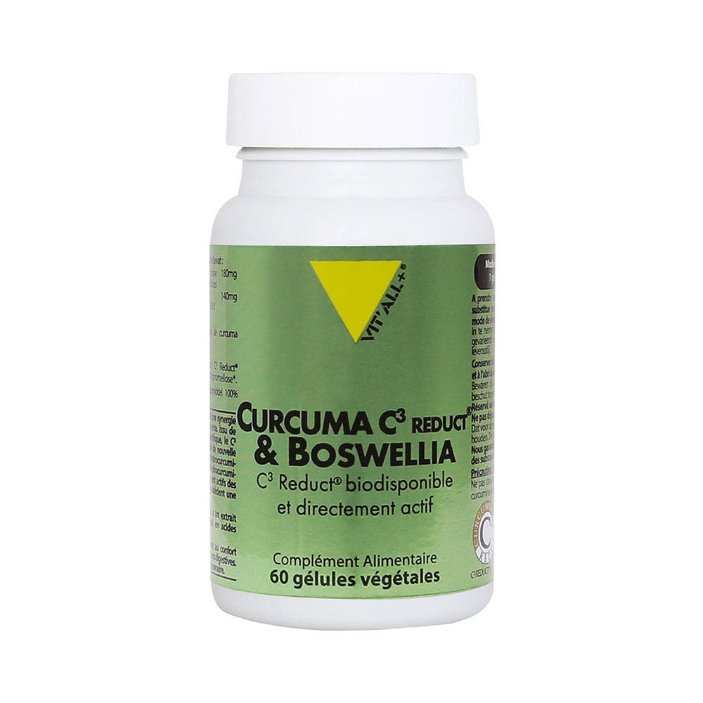 Vit'All+ Curcuma C3 Reduct® e Boswellia altamente biodisponibile e direttamente Actifa 60 capsule vegetali