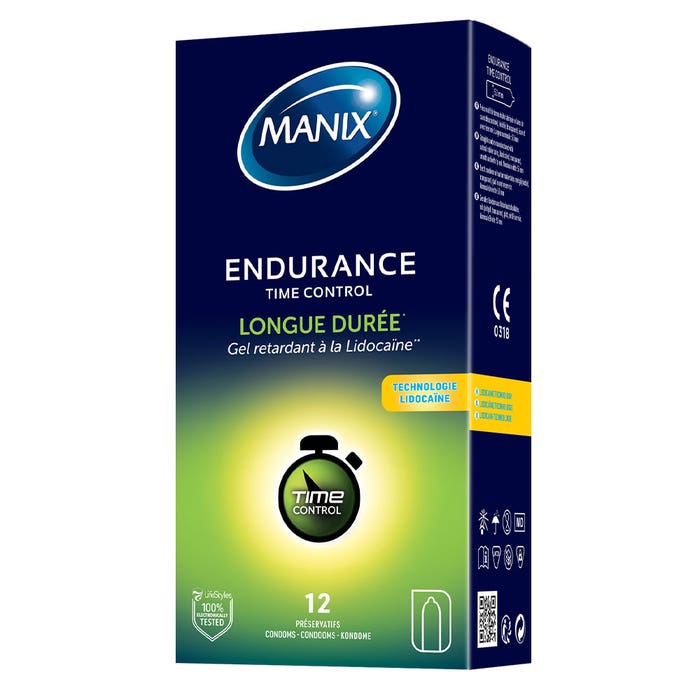Preservativi Lubrificanti a lunga durata x12 Endurance Controllo del tempo Manix