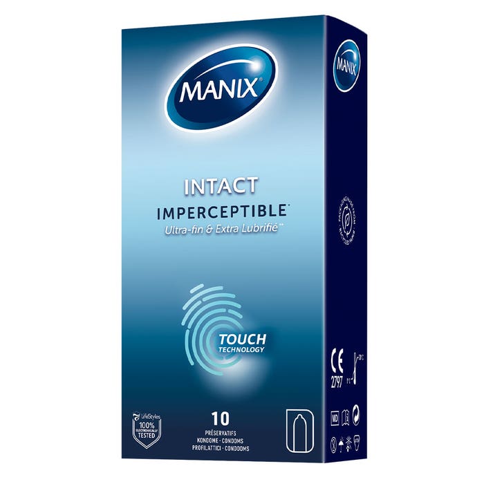 Intatto Impercettibile 10 Preservativi Ultra fine ed Extra Lubrificato Manix