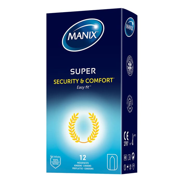 Preservativi di sicurezza e comfort x12 Super Manix