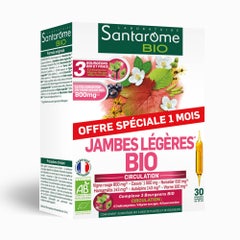 Santarome Jambes Legeres 20 fiale + 10 gratuite Bio Favorise la circulation 300 ml