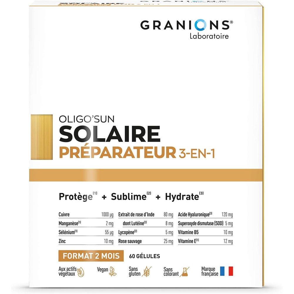 Granions Oligo'Sun Riparatore solare 3in1 Cura di 1 mese 30 capsule