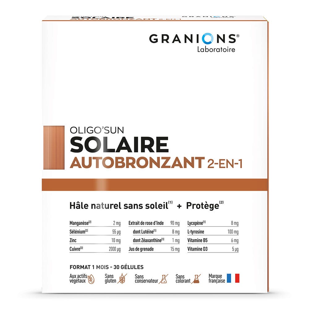 Granions Oligo'Sun Trattamento solare autoabbronzante 1 mese di cura 30 capsule