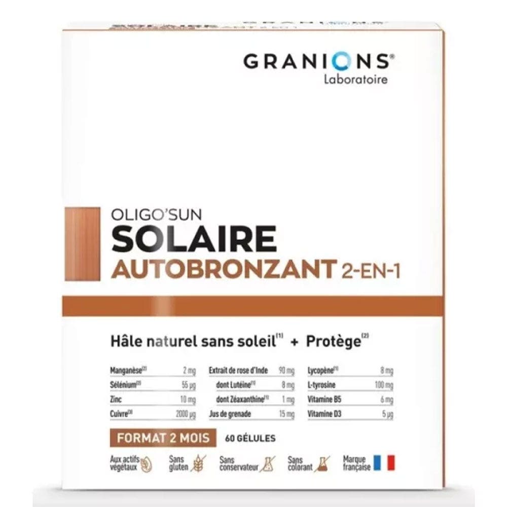 Granions Oligo'Sun Trattamento solare autoabbronzante Cura di 2 mesi 60 capsule