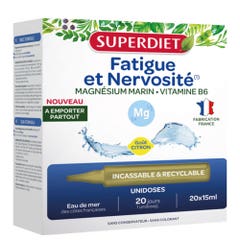 Superdiet Magnesio marino Vitamine B6 Stanchezza e nervosismo 20 monodosi da 15 ml