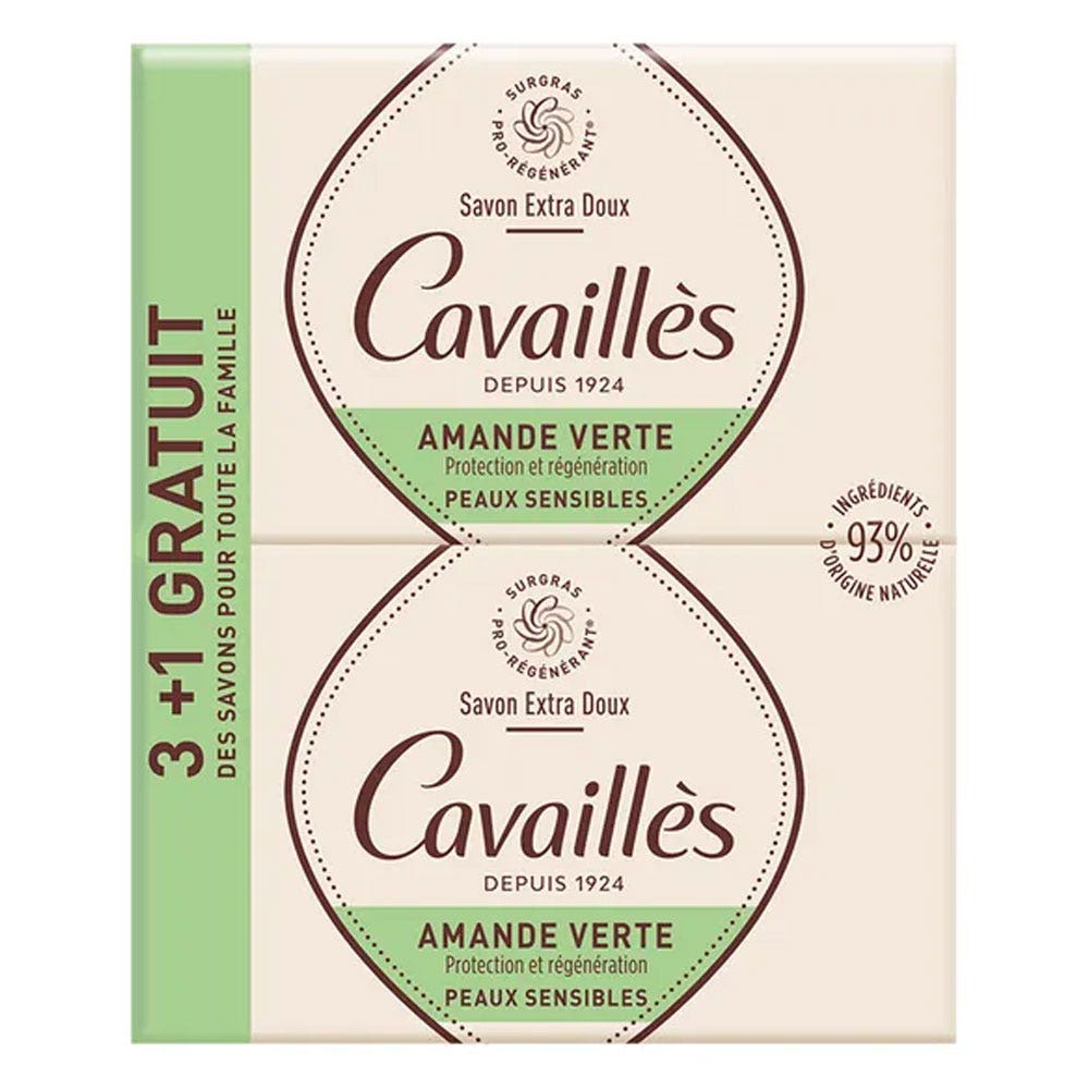 Cavaillès Sapone extra delicato alla Mandorla verde 4x250g