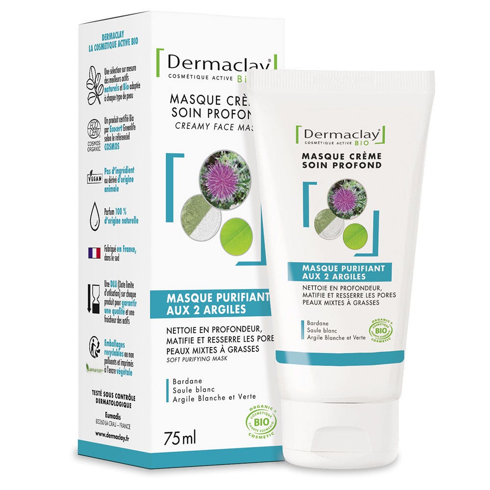 Dermaclay Maschera purificante con 2 argille 50ml