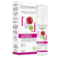 Dermaclay Crema idratante giorno riequilibrante biologica per pelli da normali a miste 50ml