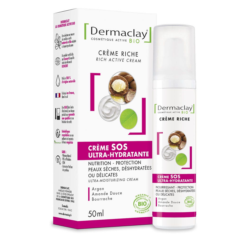 Dermaclay Crema da giorno Ultra Idratante Biologica 50ml