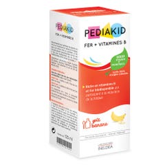 Pediakid Ferro + Vitamine del gruppo B Sciroppo al gusto di banana 125 ml
