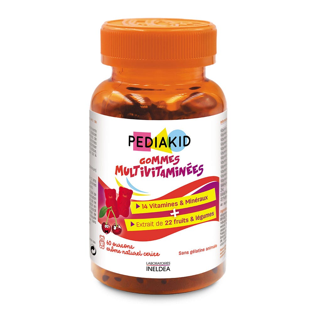 Pediakid Gomme multivitaminiche al gusto di ciliegia X60