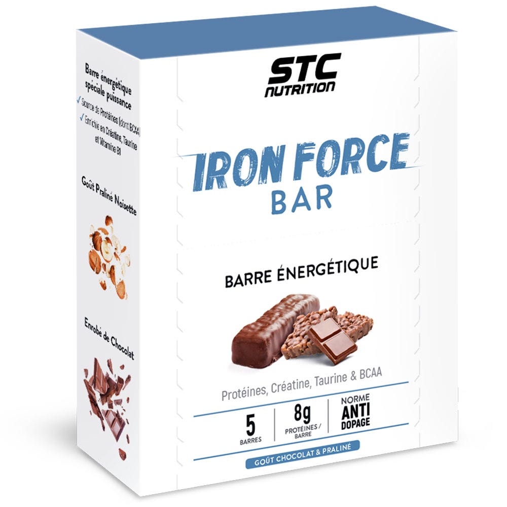 Stc Nutrition Iron force barrette cioccolato pralinato e riso soffiato 5 x 50 g