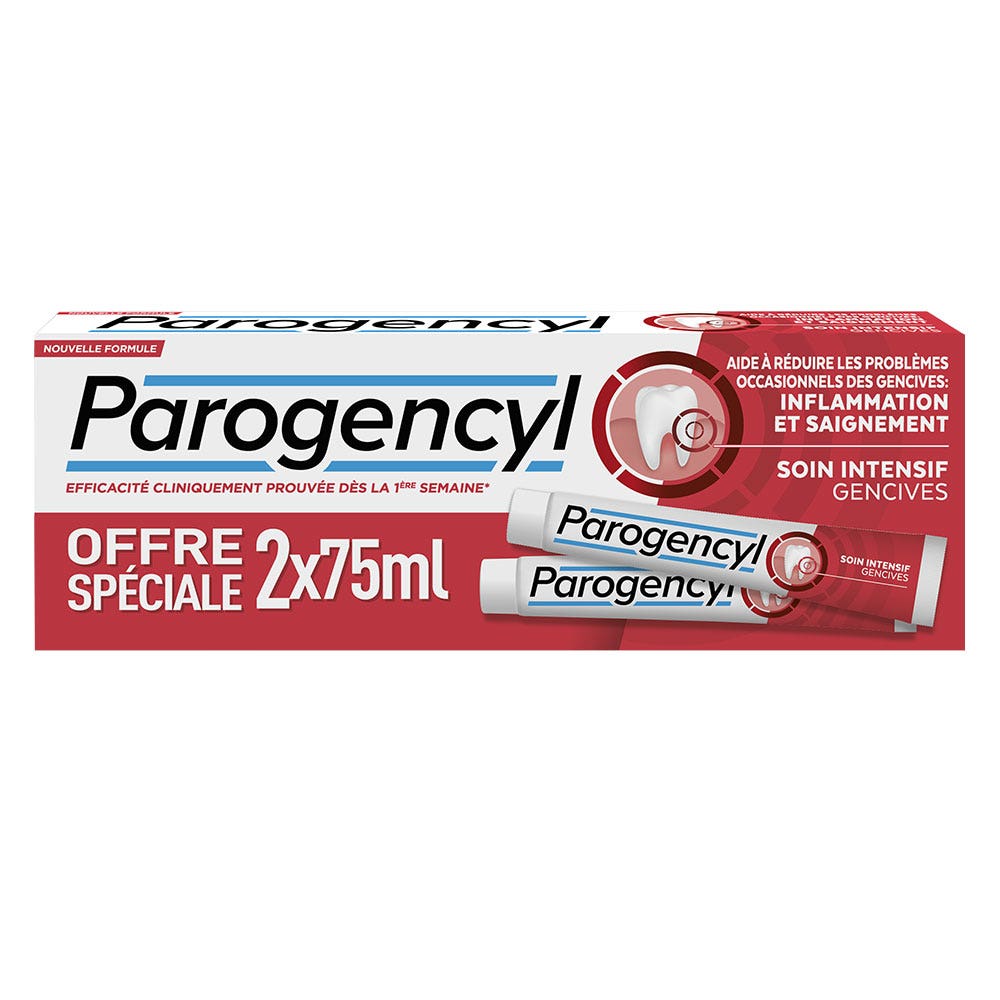 Parogencyl Dentifricio per la cura delle gengive Intensive 2x75ml