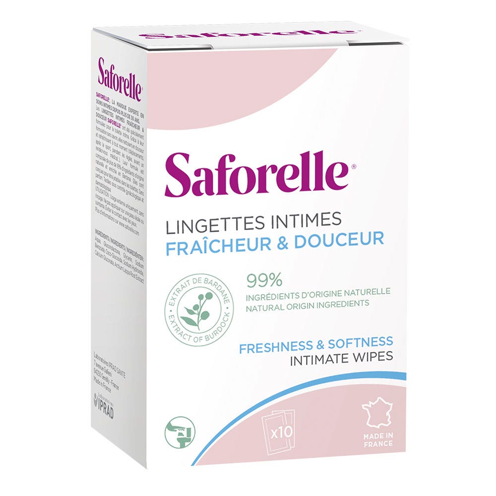Saforelle Salviette intime monouso 10 Bustine individuali