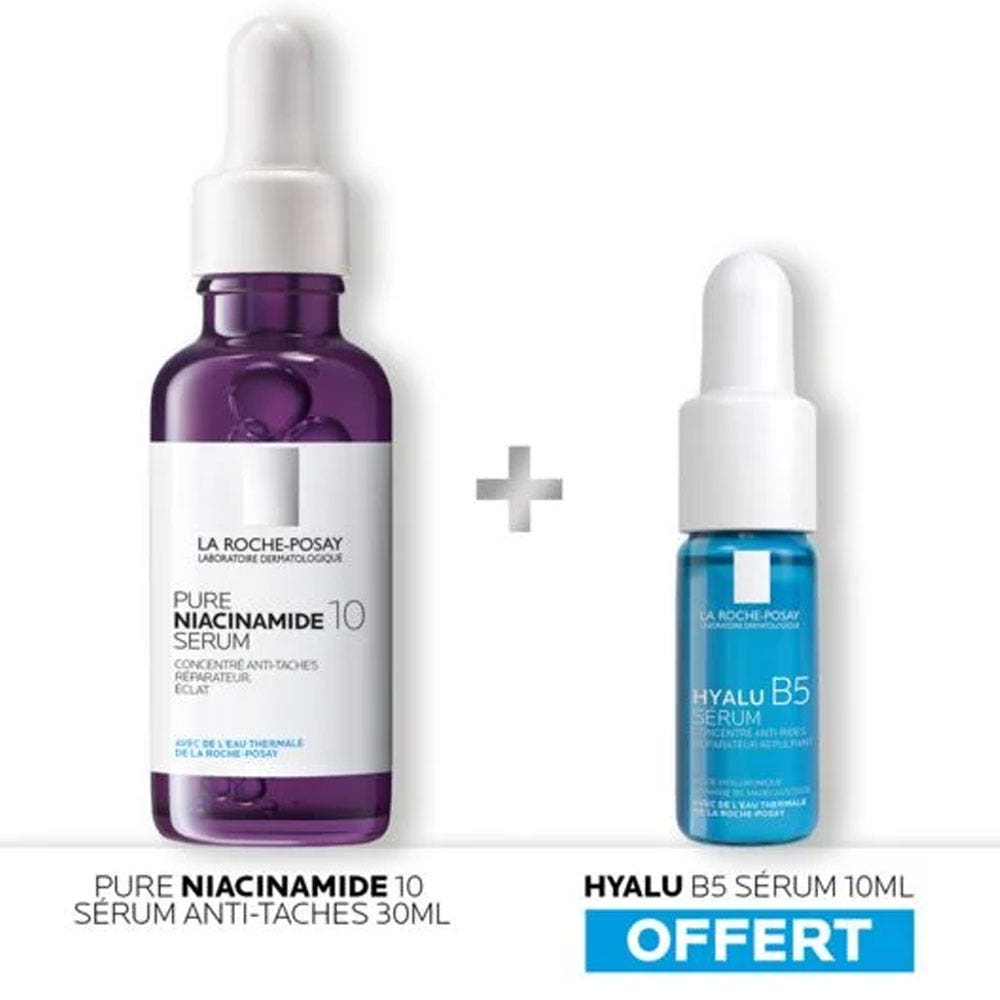 La Roche-Posay Pure Niacinamide 10 Siero Riparatore Anti-Spot 30ml + Siero Hyalu B5 in omaggio 10ml