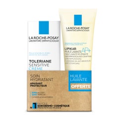 La Roche-Posay Toleriane Sensitive Crema Idratante Apaisant Protecteur 40ml + Lipikar Olio Lavante 100ml gratis