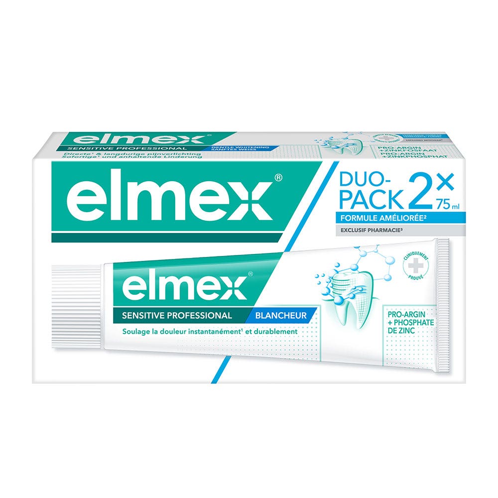 Elmex Sensitive Professional Dentifricio sbiancante 2 x 75 ml