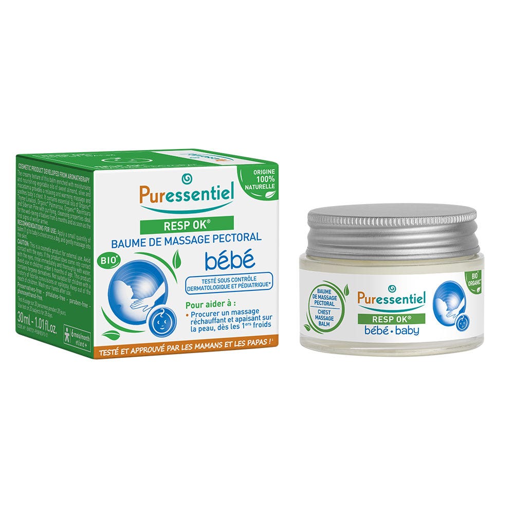 Puressentiel Resp Ok® Balsamo massaggio pettorale bambino bio 30ml