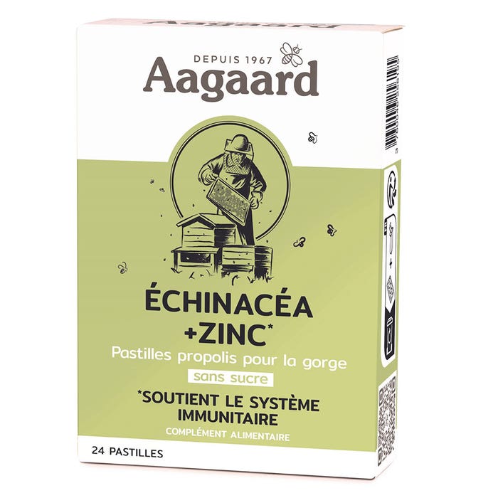 Aagaard Echinacea + Zinco Pastiglia di Propolis senza zucchero 24 compresse