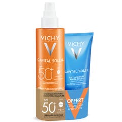 Vichy Capital Soleil Spray Solare Anti-disidratazione Spf50+ + Latte Lenitivo Doposole In Omaggio 200ml