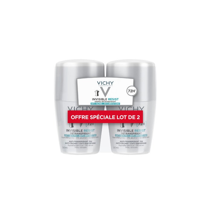 Vichy Deodorante Invisible Resist Détranspirant Anti Irritations 72h 2x50ml