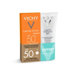 Vichy Capital Soleil Emulsione Dry Touch SPF50+ 50ml + Latte detergente 3in1 in omaggio