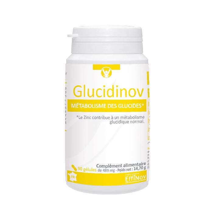Glucidinov 30 capsule Mantenimento dei livelli di zucchero nel sangue Effinov Nutrition