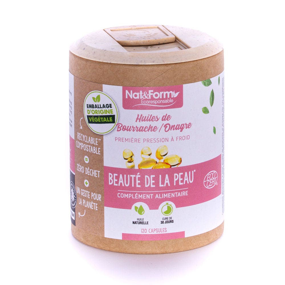 Nat&Form olio di borragine e di enotera bellezza della pelle 120 capsule