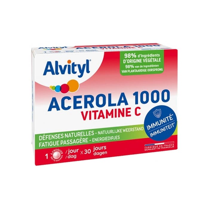 Acerola 1000 Vitamine C 30 compresse N.A Immunité Alvityl