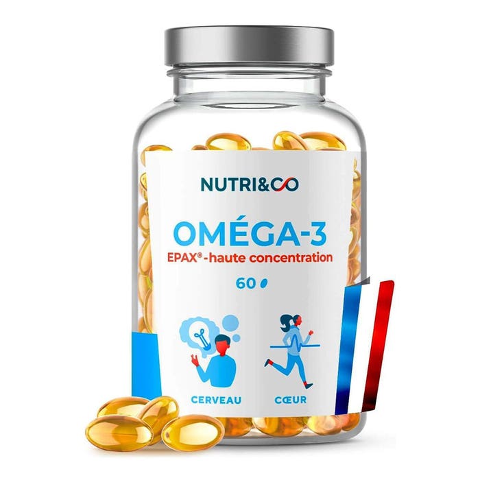 NUTRI&CO Oméga-3 Epax Haute Concentration Olio di pesce selvatico inodore 120 capsule