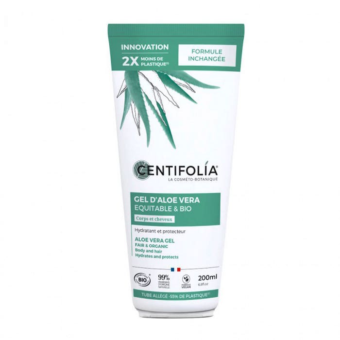 Centifolia Gel Aloe Vera Idratante e protettivo Tutti i tipi di pelle, corpo e capelli 200 ml