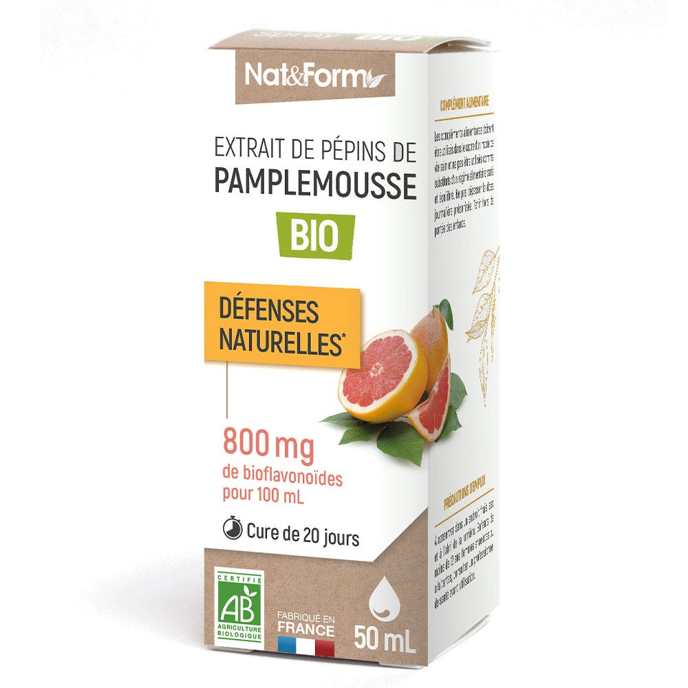 Nat&Form Estratto di semi di pompelmo bio difese Naturali 50ml