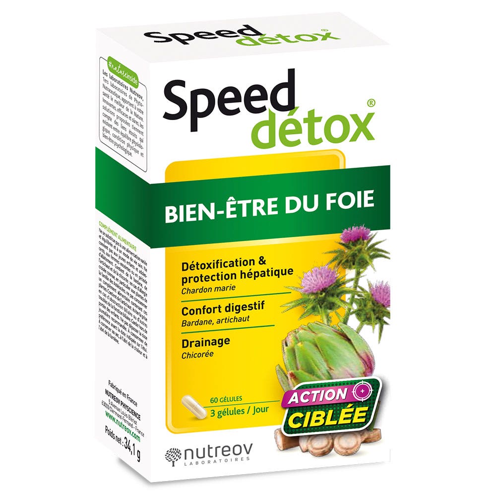 Nutreov Speed Detox Benessere del fegato Azione mirata 60 Capsule Speed Detox Nutreov? Benessere del fegato Azione mirata 60 Capsule 60 capsule