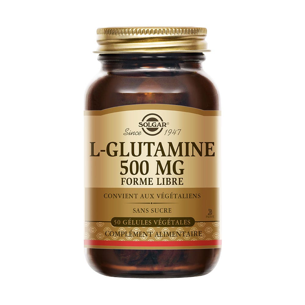 Solgar L-glutammina 500 mg per la digestione 50 capsule vegetali