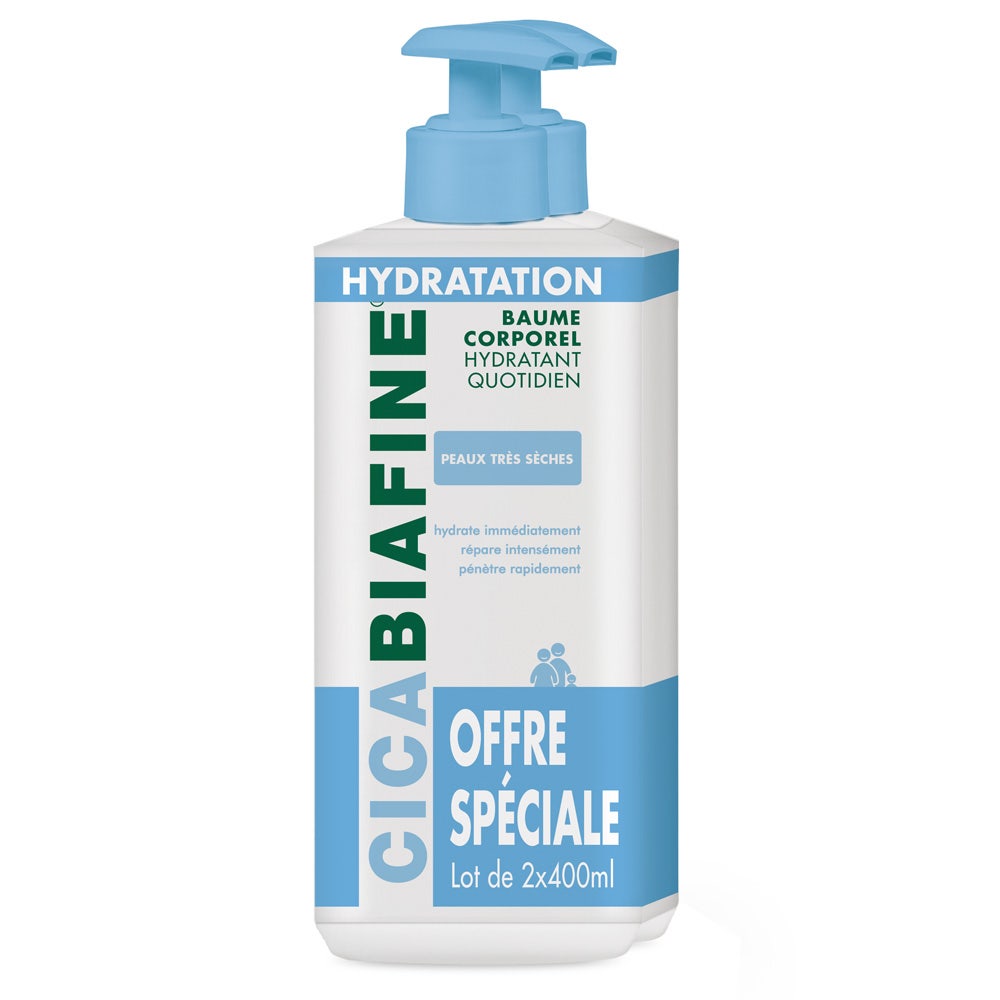 Cicabiafine Balsamo corpo anti-secchezza Pelli molto secche e irritate 2x400ml