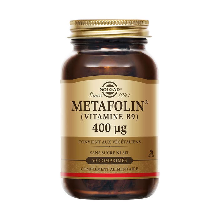 Solgar Metafolin® 400 µg Vitamina B9 brevettata Maternité x50 compresse