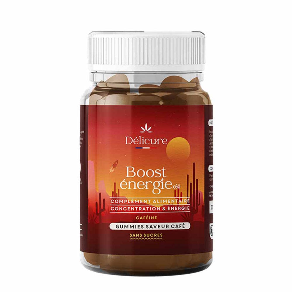 Delicure Boost energy gusto caffè senza zucchero 60 gommine