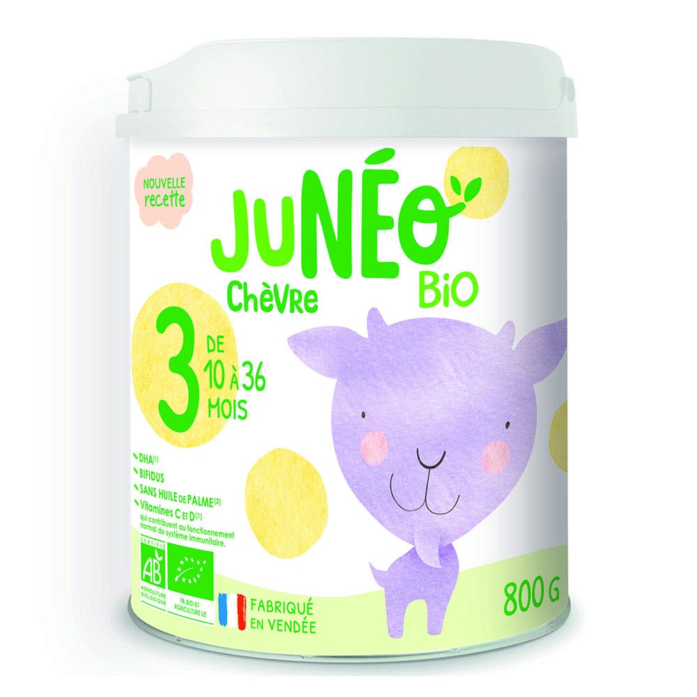 Juneo Capra Latte di crescita biologico Da 10 a 36 mesi 800g