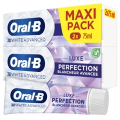 Oral-B 3D White Advanced Dentifricio Perfection Sbiancante avanzato di lusso 2x75ml