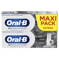 Oral-B 3D White Advanced Dentifricio Luxe Charcoal 2x75ml