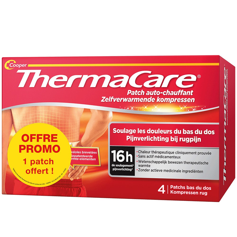 Thermacare Cerotti autoriscaldanti per il mal di schiena 3 + 1 in omaggio