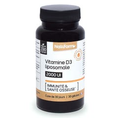 Nat&Form Vitamine D3 liposomiale 2000 UI Immunea e salute delle ossa 30 capsule