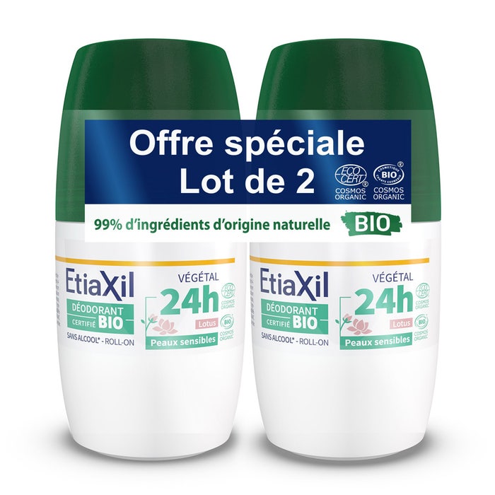 Etiaxil Deodorante Roll-on antitraspirante al Loto bio 48H Lotto 2x50ml