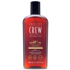 American Crew Shampoo 3 in 1 zenzero e tè 450ml
